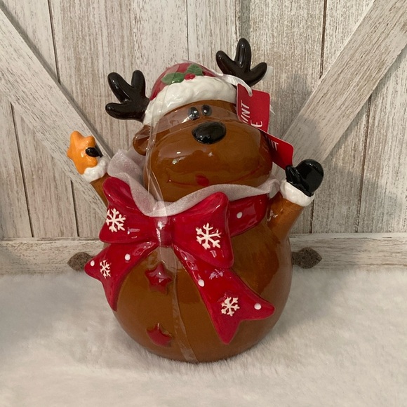 Potter’s Studio Reindeer Cookie Jar/Canister - Picture 1 of 10